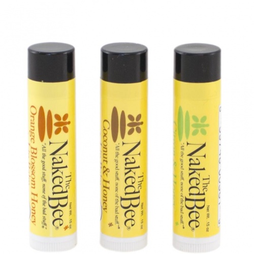 Naked Bee Organic Lip Balm Trio Gift Set Orange Blossom Coconut Citron & Honey